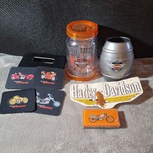 Harley-Davidson Orange & Silver Collectible Lot